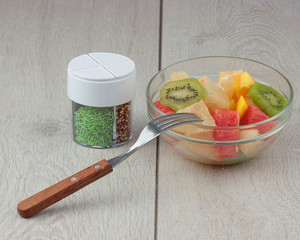 Fresh fruit on the chopper