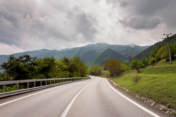 Naklejka premium Empty mountain road in Transylvania