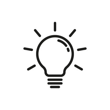 Lightbulb line icon. Vector