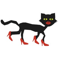 sexy cat in high heels