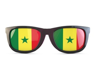 Senegal flag sunglasses. 3D Rendering