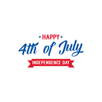 4th of July. USA Independence Day. 4th of July typography illustration.
