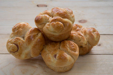 Fresh homemade bread outdoors