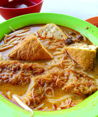 A delicious laksa in the bowl