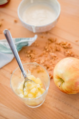 Fresh apple crumble yoghurt