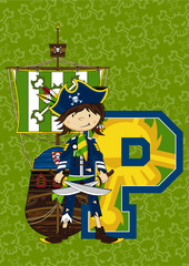 P is for Pirate Learning Illustration