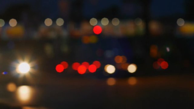 Cars driving Long exposure blur bokeh at Night