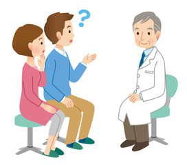 Fototapeta premium 医師に相談する夫婦 不妊治療