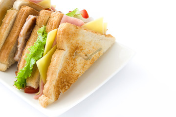 Club sandwich isolated on white background
