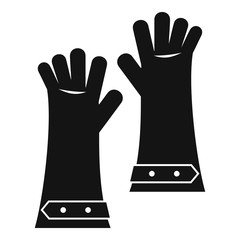Heat resistant gloves for welding icon simple