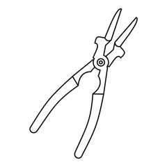 Metal welder pliers icon outline