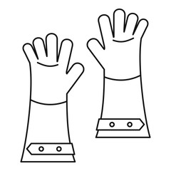 Obraz premium Heat resistant gloves for welding icon outline