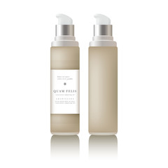 Beige realistic tube mock-up for cream. Cosmetic vial .