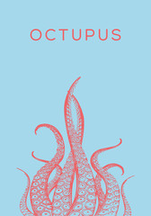Octopus poster. Draw of tentacles. © mjdiseo