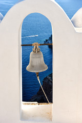 Obraz premium A churchbell Santorini, Greece, Santorini Oia village, Cyclades, Greece