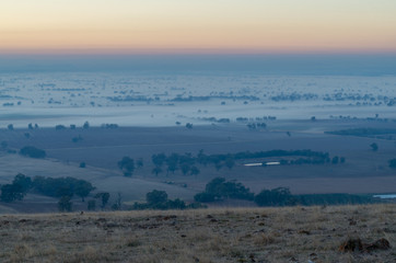 Early morning view from Mount Major at Dookie, Australia