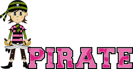 Cute Cartoon Pirate Buccaneer