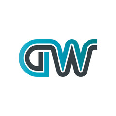 Initial Letter GW Linked Design Logo