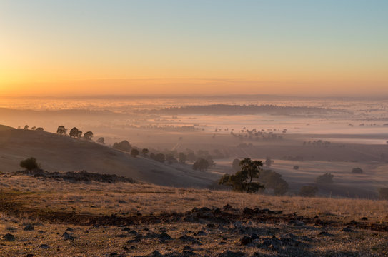 Early morning view from Mount Major at Dookie, Australia