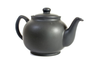 Black kettle isolated on white background