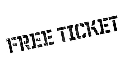 Free Ticket rubber stamp. Grunge design with dust scratches. Effects can be easily removed for a clean, crisp look. Color is easily changed.