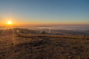Early morning view from Mount Major at Dookie, Australia