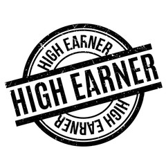 High Earner rubber stamp. Grunge design with dust scratches. Effects can be easily removed for a clean, crisp look. Color is easily changed.