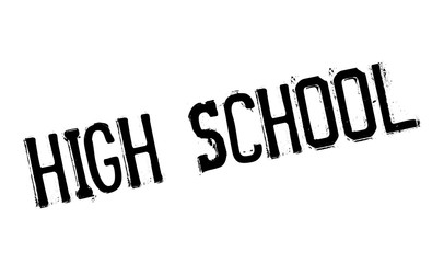 High School rubber stamp. Grunge design with dust scratches. Effects can be easily removed for a clean, crisp look. Color is easily changed.