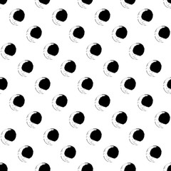 Seamless black and white pattern with abstract circles