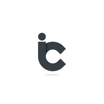 Initial Letter IC Rounded Lowercase Logo