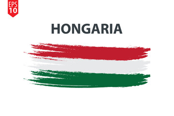 Brush Design Element for Hongaria National Flag