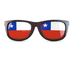 Chile flag sunglasses. 3D Rendering