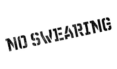 No Swearing rubber stamp. Grunge design with dust scratches. Effects can be easily removed for a clean, crisp look. Color is easily changed.