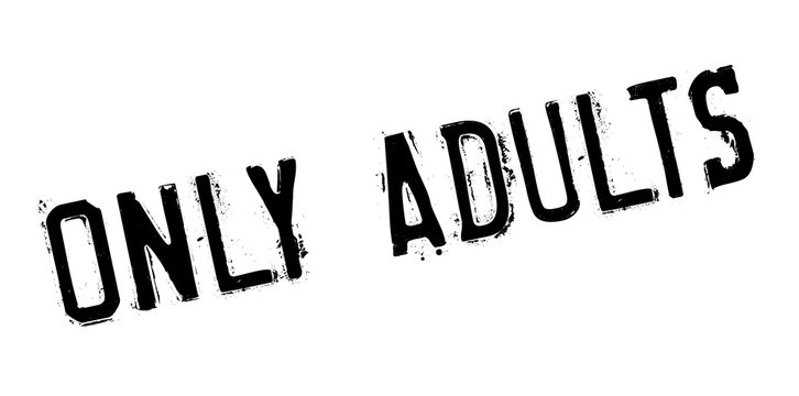 Only Adults rubber stamp. Grunge design with dust scratches. Effects can be easily removed for a clean, crisp look. Color is easily changed.