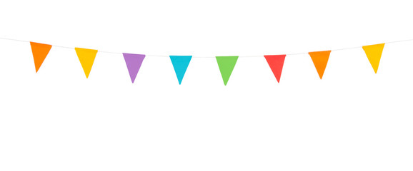 party flags isolated on a white background