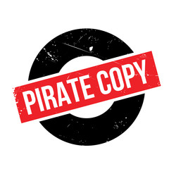 Pirate Copy rubber stamp. Grunge design with dust scratches. Effects can be easily removed for a clean, crisp look. Color is easily changed.