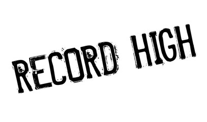 Record High rubber stamp. Grunge design with dust scratches. Effects can be easily removed for a clean, crisp look. Color is easily changed.