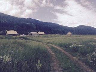 Isolated cottage in the plain