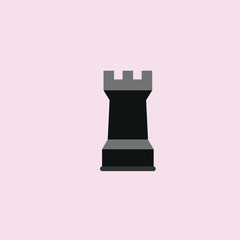 chess piece rook icon. flat design
