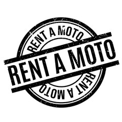Rent A Moto rubber stamp. Grunge design with dust scratches. Effects can be easily removed for a clean, crisp look. Color is easily changed.