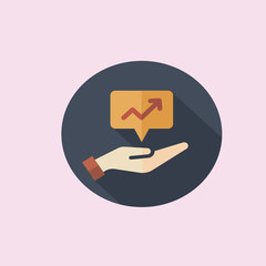 Infographic with hand icon. flat design