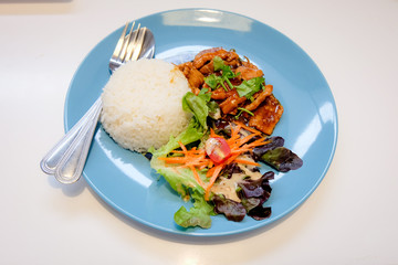 garlic pork  with rice