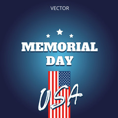 Memorial day vector illustration logo banner label