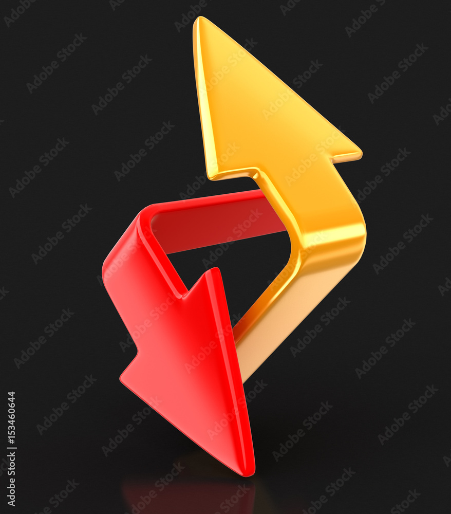 Poster two arrows. image with clipping path