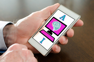 Artificial intelligence concept on a smartphone