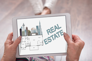 Real estate concept on a tablet