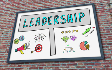 Leadership concept on a billboard
