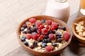 Oats nuts berries yogurt
