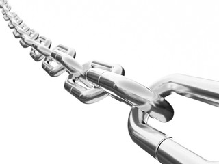 Obraz premium Chain on white background isolated - 3D Rendering