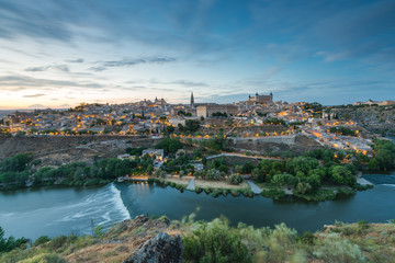 Fototapeta na wymiar Ponoramic cityscape of Toledo in Spain